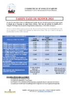 TARIFS TAXE DE SEJOUR 2024